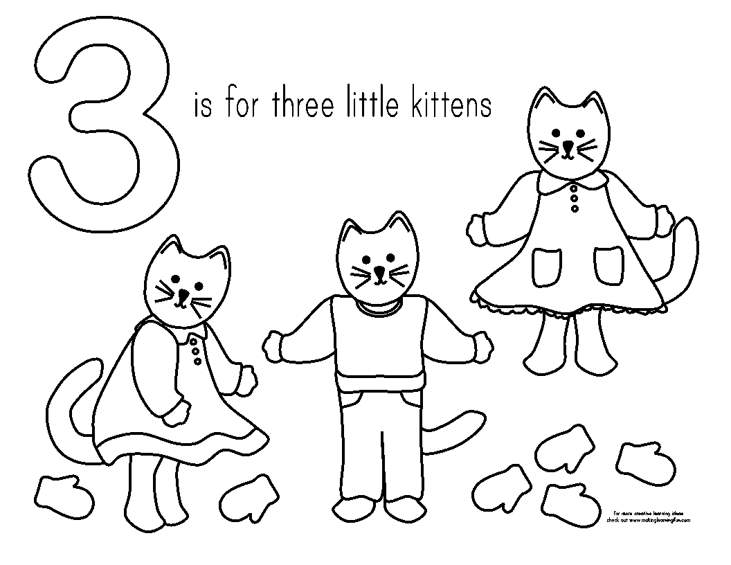Three Little Kittens Coloring Page - Coloring Home