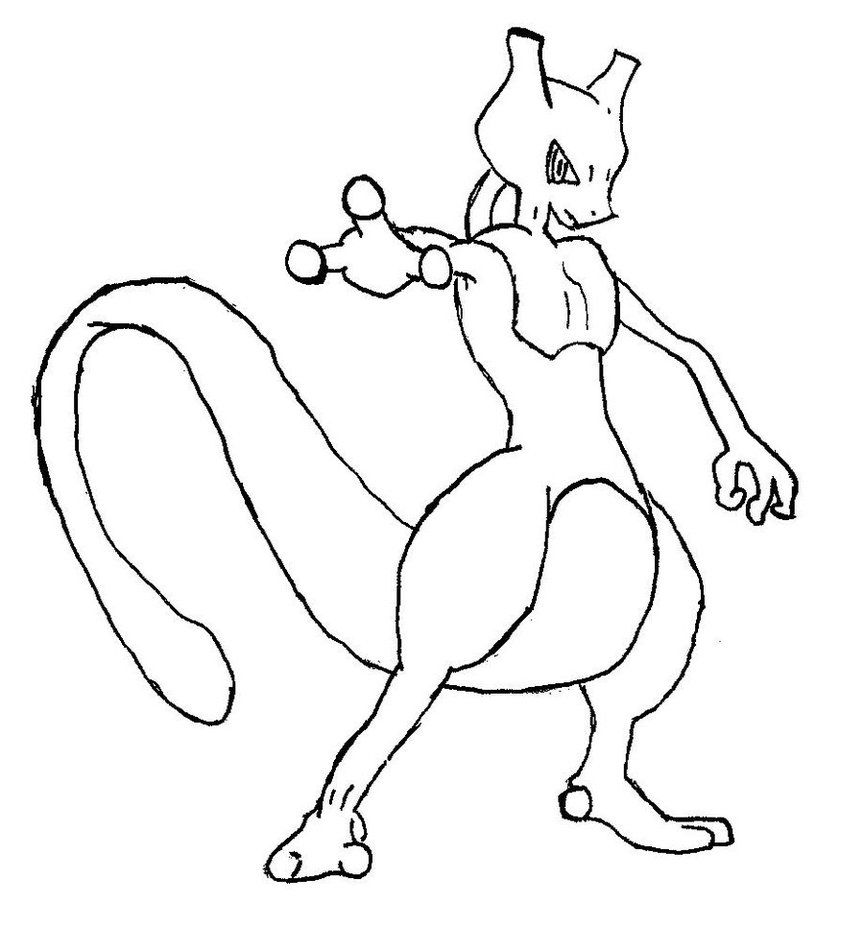 Mega Mewtwo Coloring Pages - High Quality Coloring Pages