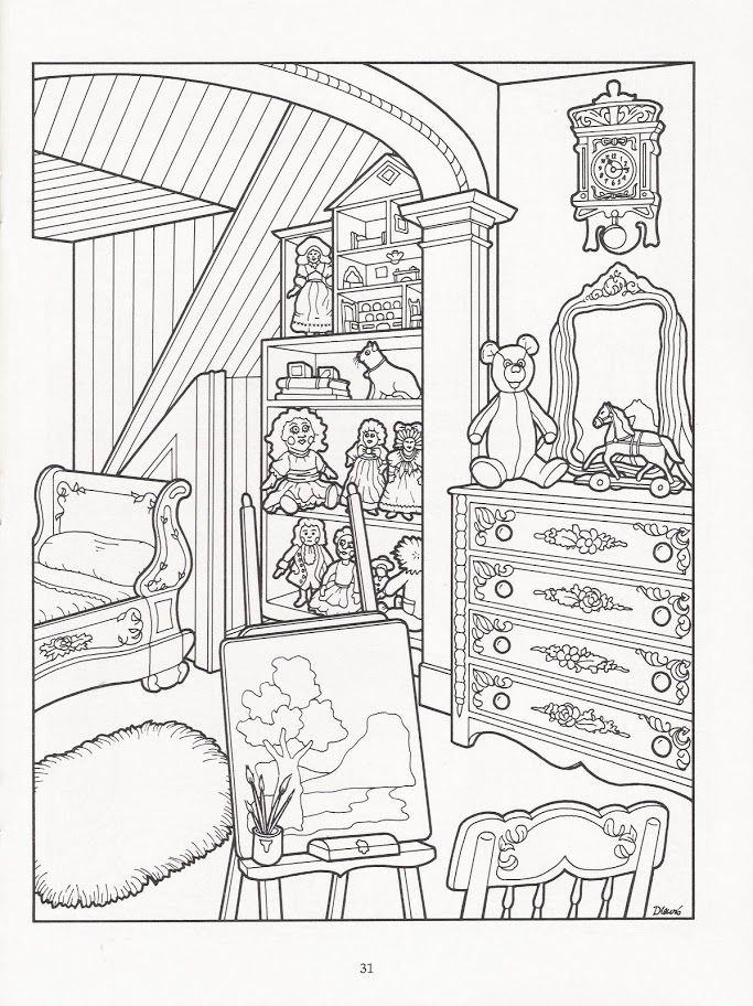 The Victorian House Coloring Book | Coloring books, House ...