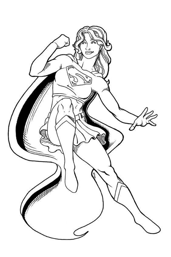supergirl coloring pages for kids | coloring Pages | Pinterest ...