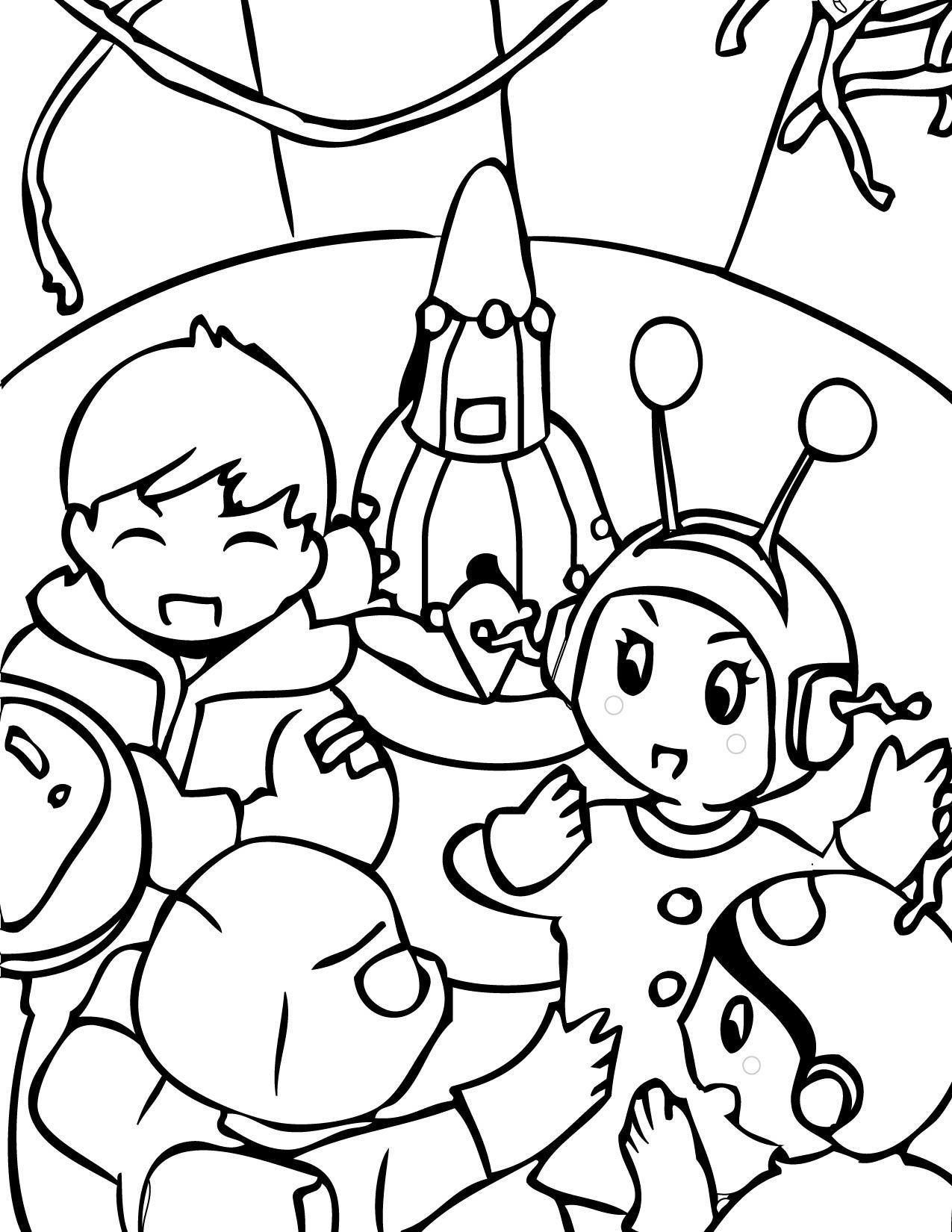 Alien In Spaceship Alien Coloring Page Coloring Page Space ...