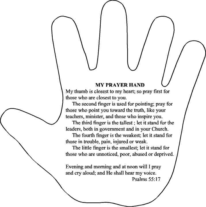 Best Photos Of My Prayer Hand Coloring Page Five Finger Prayer