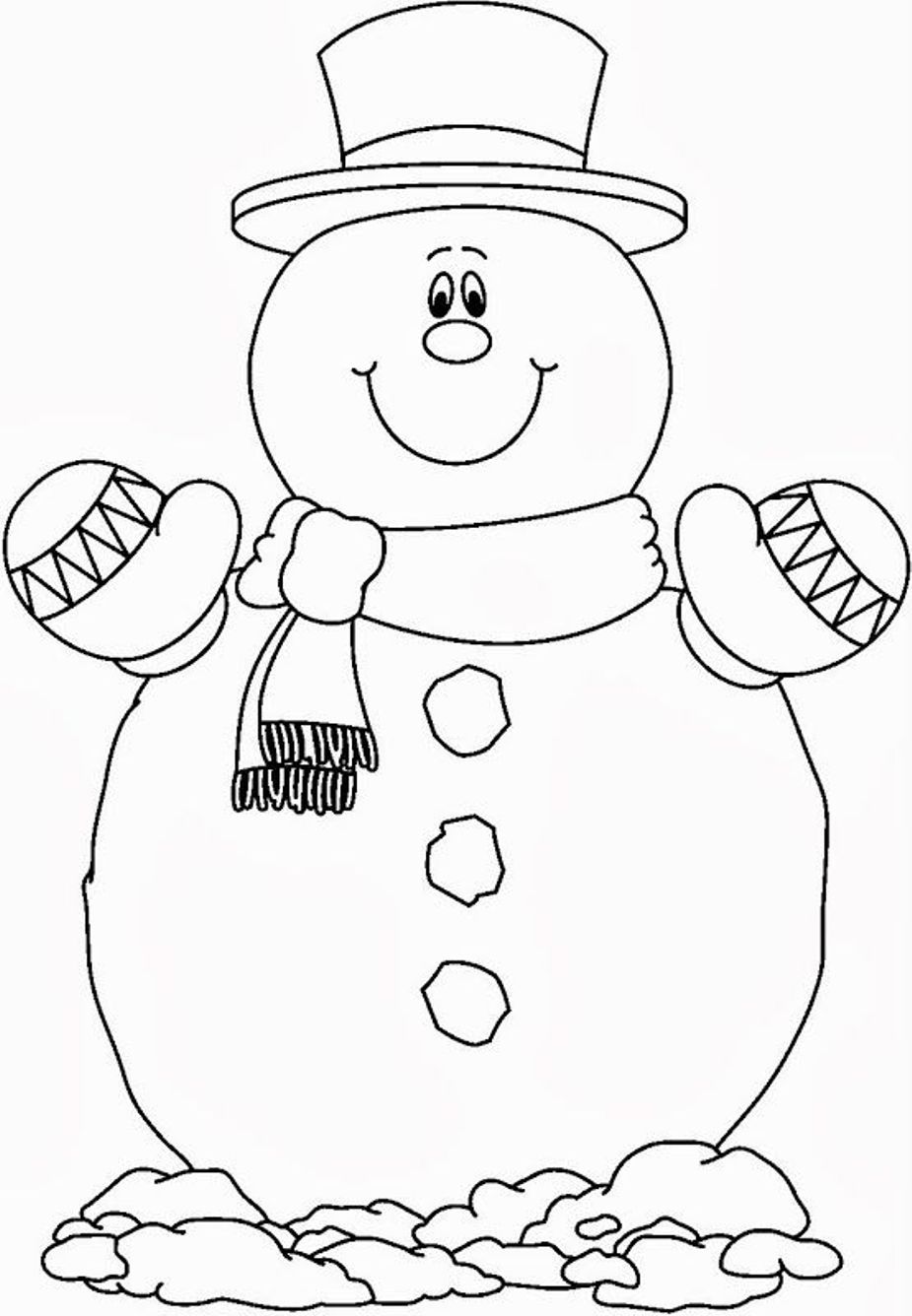 Snowman Coloring Page : Snowman Coloring Pages To Print For ...