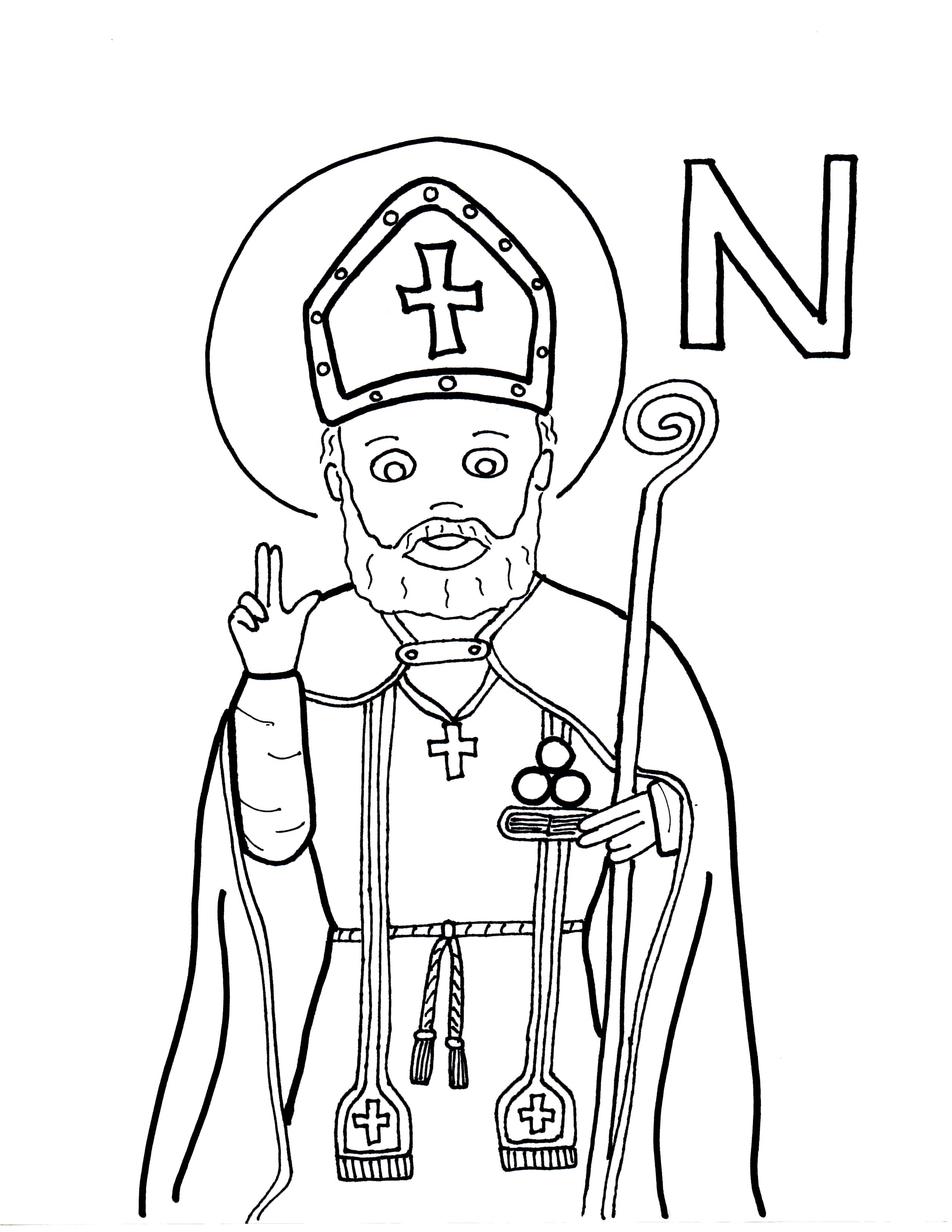 St Nicholas Coloring Page | Free Coloring Pages on Masivy World