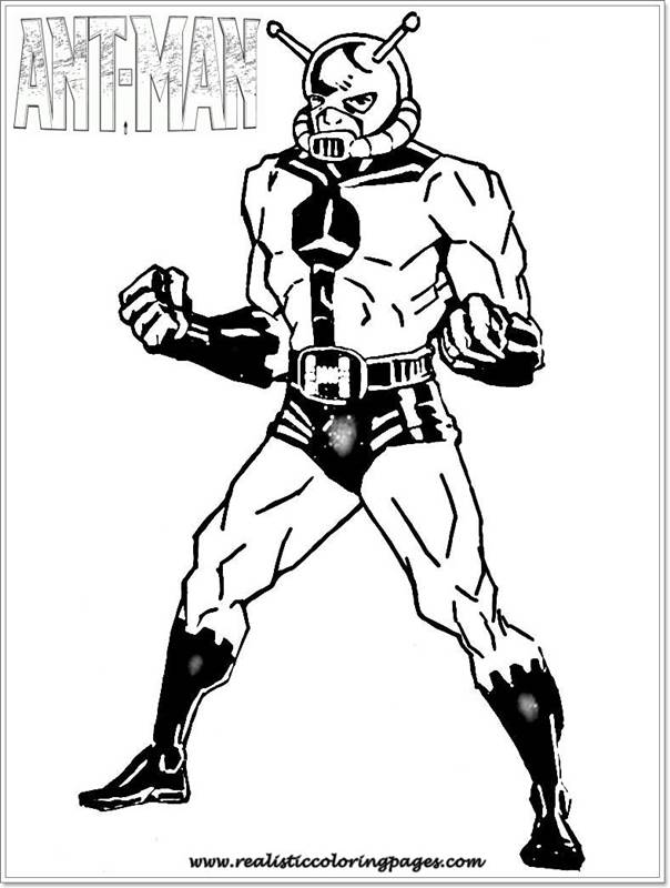 Free Ant Man Marvel Coloring Kids | Realistic Coloring Pages