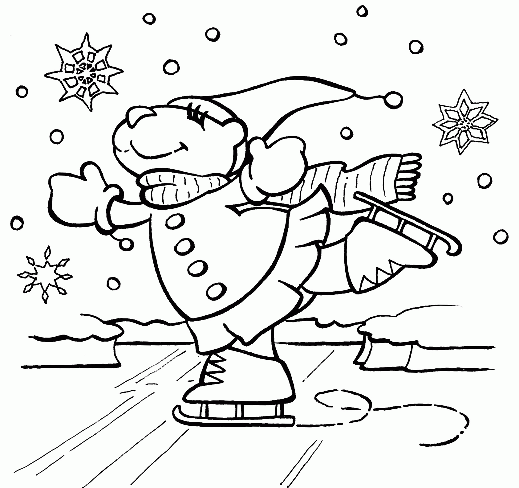 Printable Winter Scene Coloring Pages Coloring Home