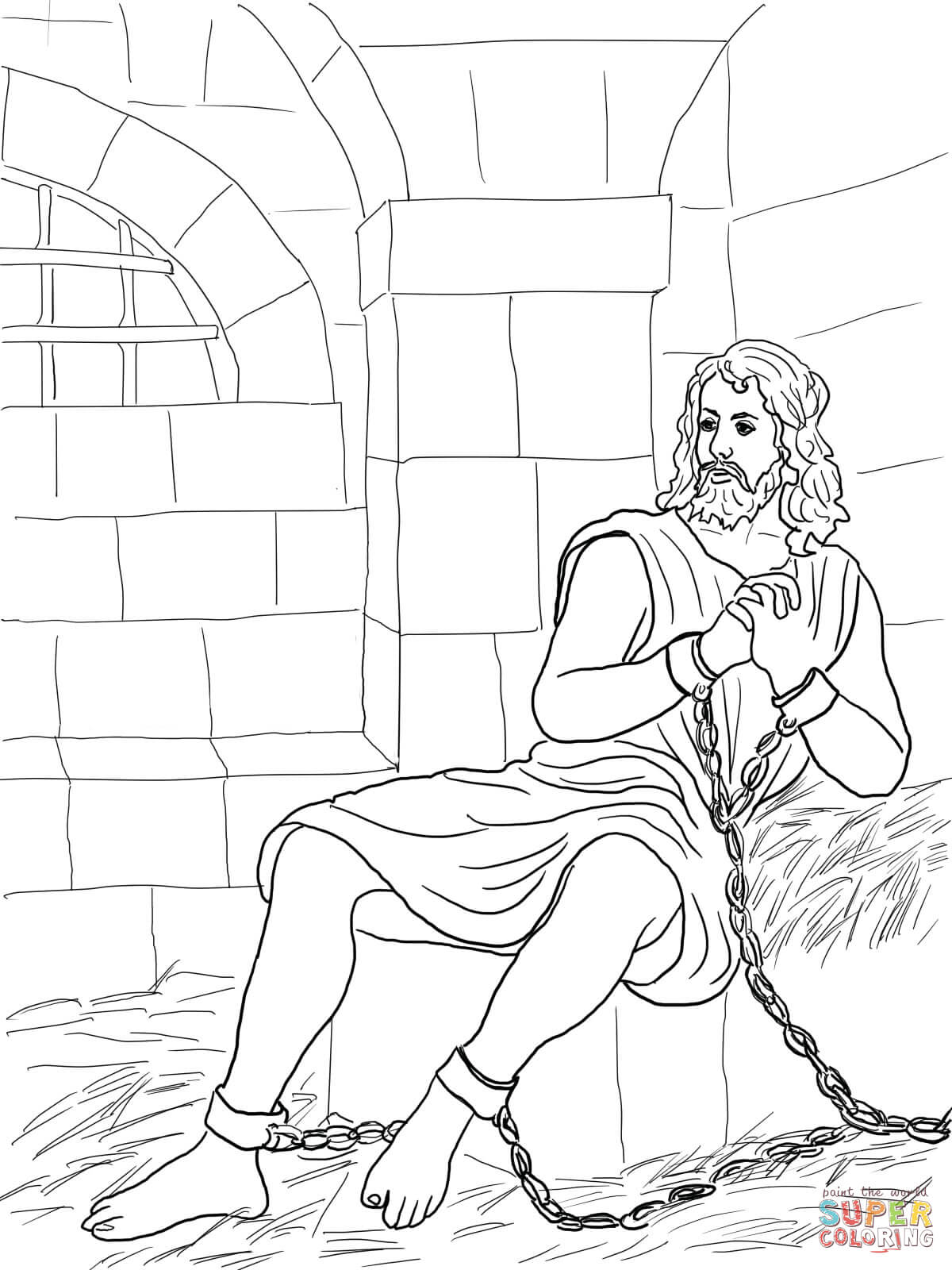 Peter In Prison Coloring Page - Coloring Home