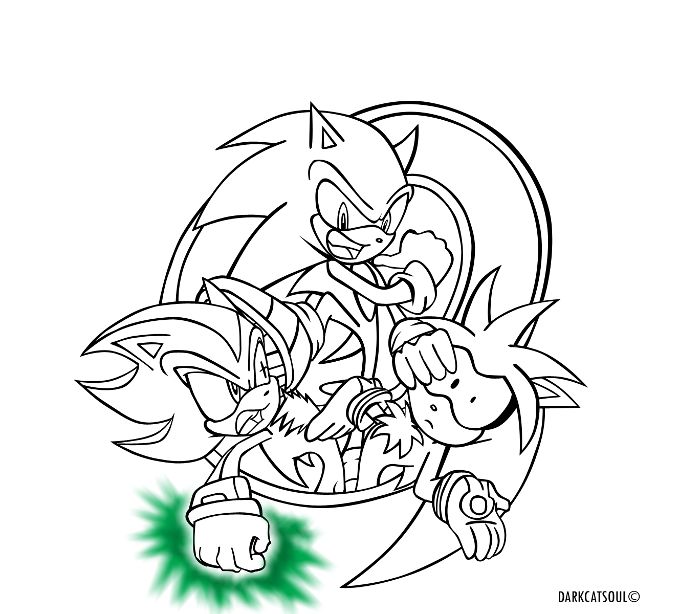 Sonic And Shadow Coloring - Coloring Pages for Kids and for Adults