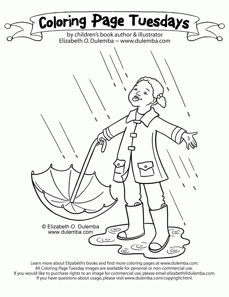 dulemba: Coloring Page Tuesday - Let It Rain!