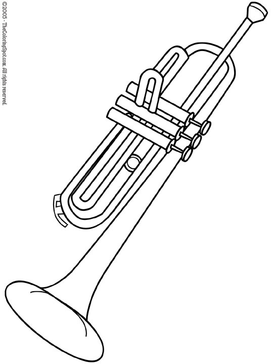 Trumpet Coloring Page | Audio Stories for Kids | Free Coloring ...