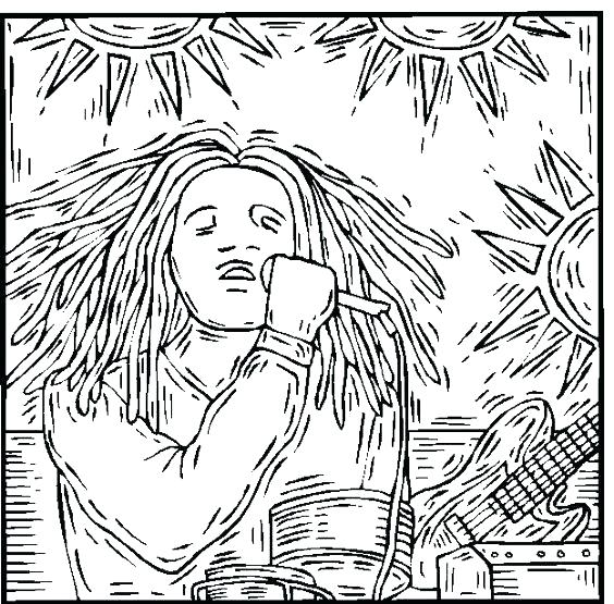 Bob Marley Coloring Page at GetDrawings | Free download