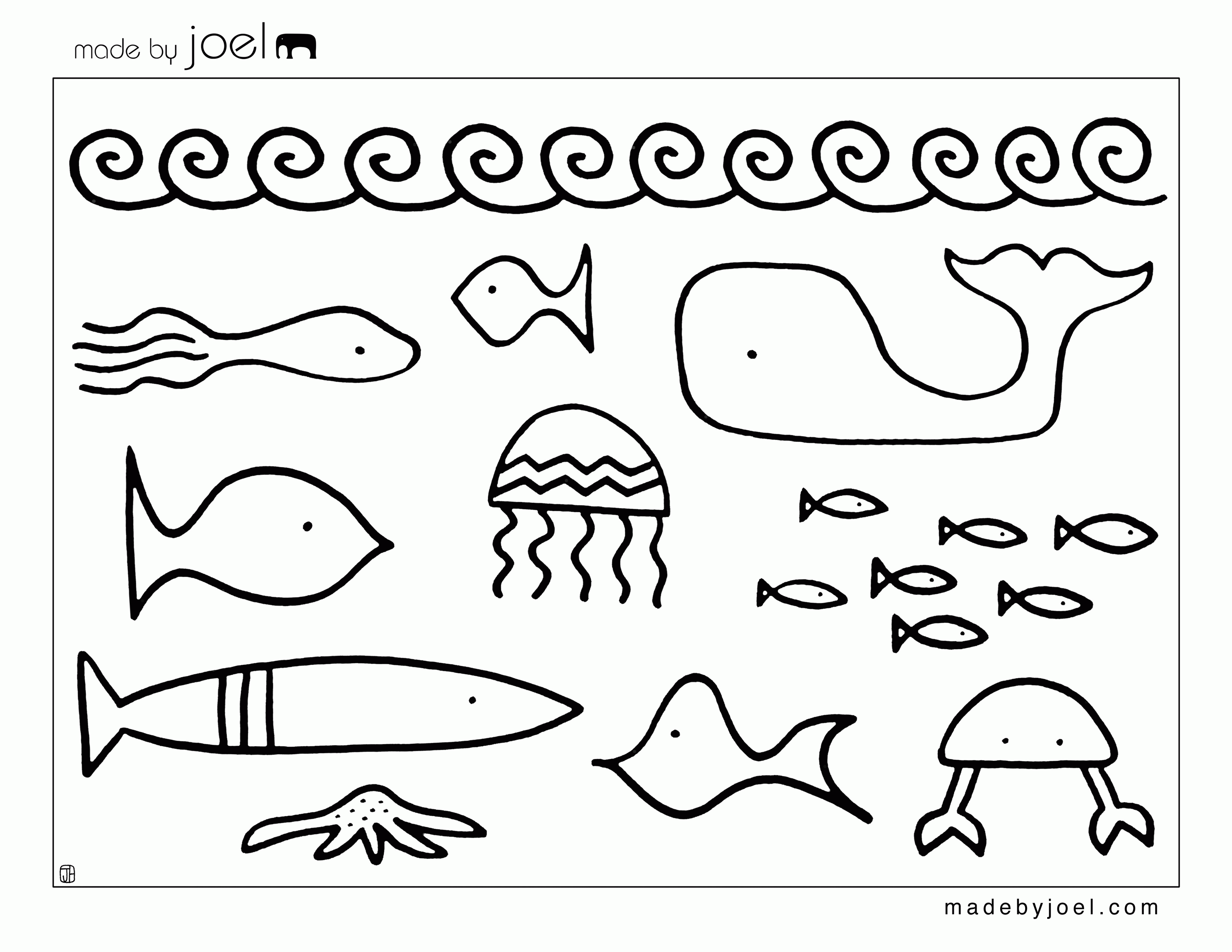 Blackfish Cafe Coloring Sheets - Made by Joel - Fish Pattern
