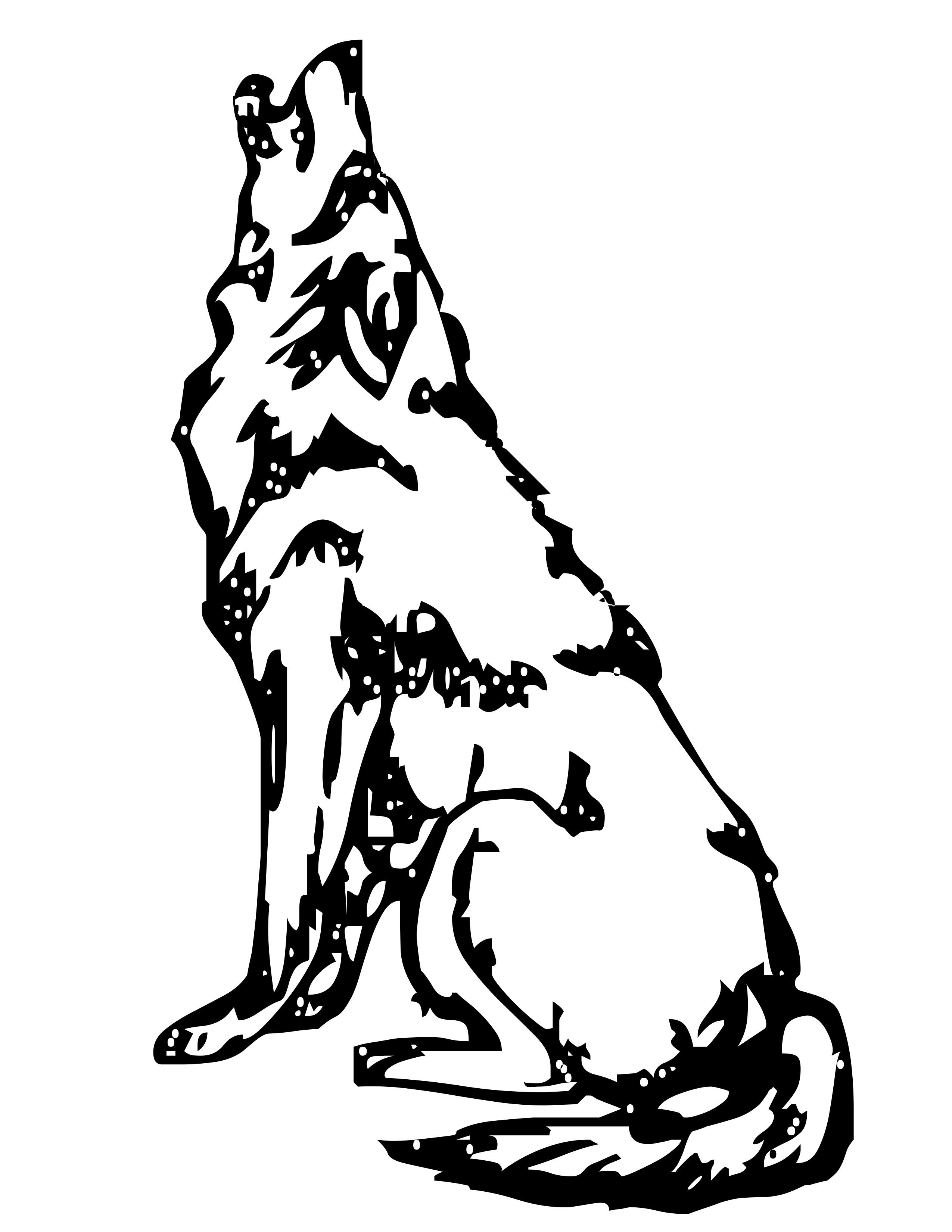 howling wolf Colouring Pages (page 2) | Animal coloring pages, Coloring  pages, Animal templates