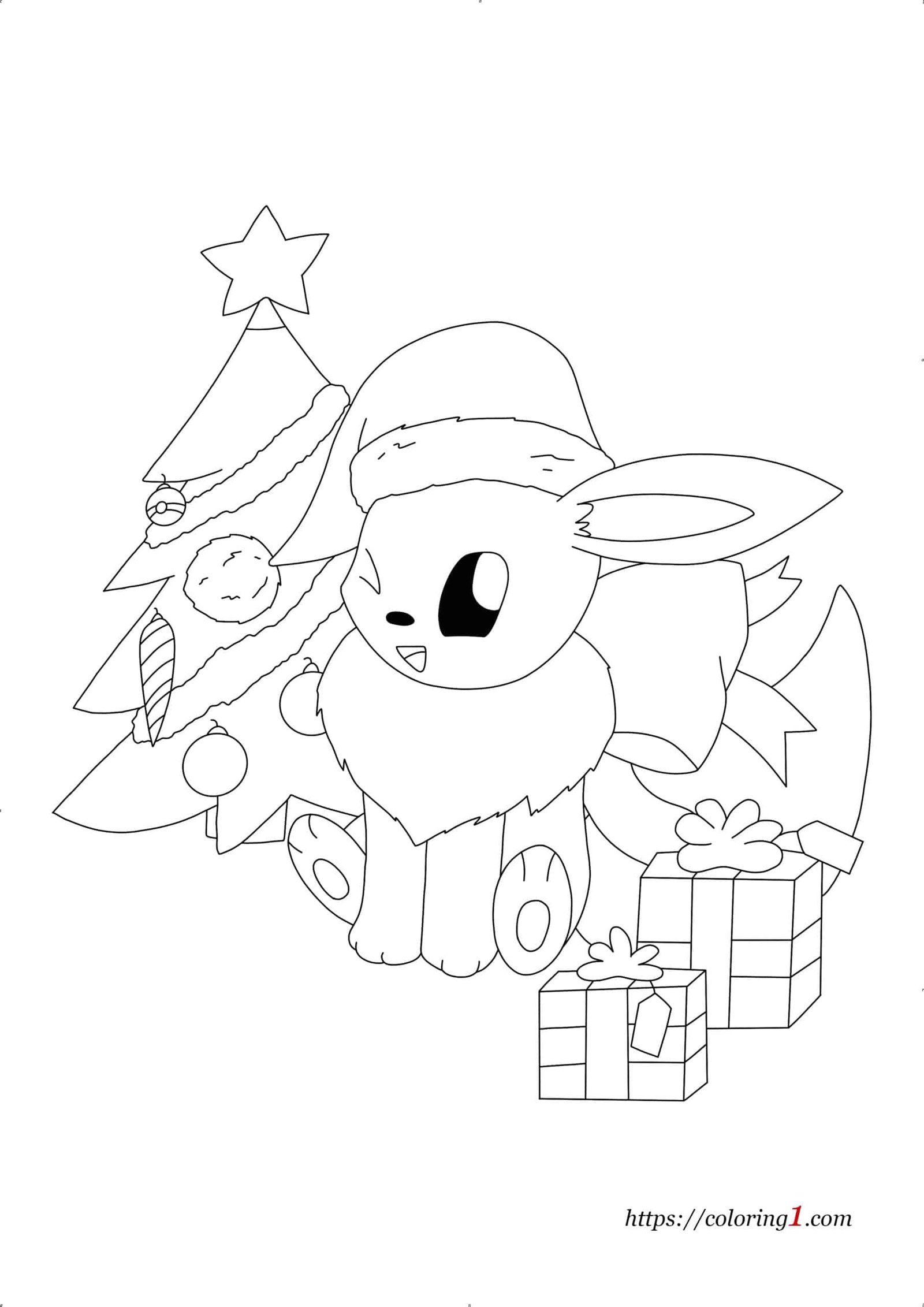 Pokemon Eevee Christmas Coloring Pages ...