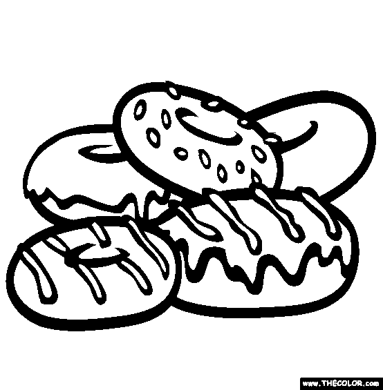 Doughnuts Coloring Page | Free Doughnuts Online Coloring