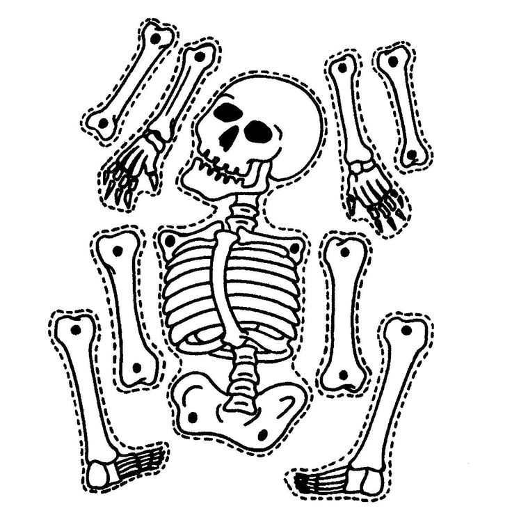 Printable skeleton craft coloring page | Crafts and ...