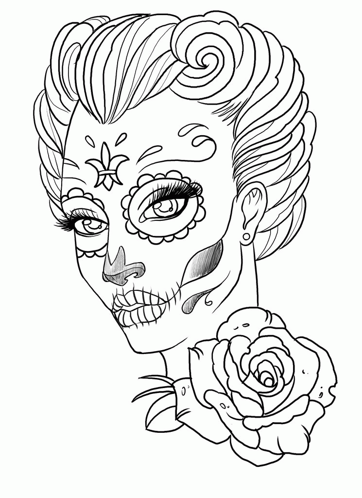Detailed Coloring Pages Adults Skull Home Skulls 4 Jpg