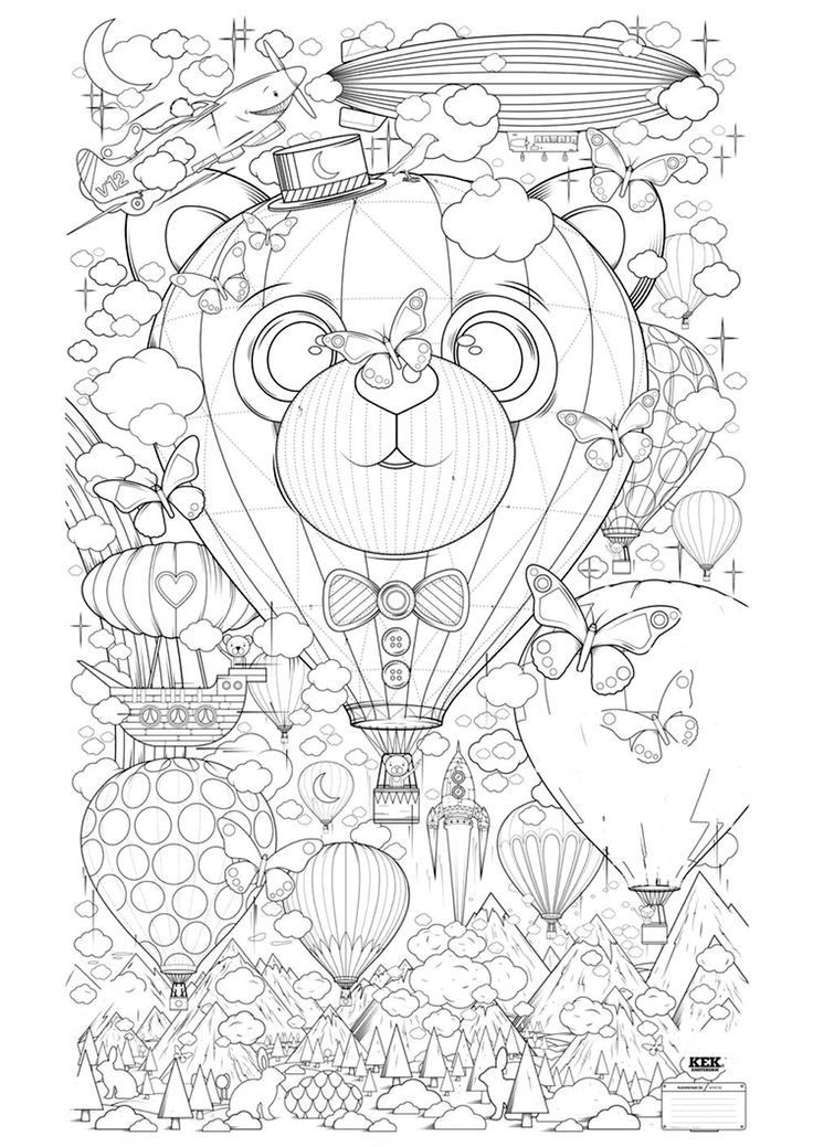 Color me | Hot Air Balloon, Coloring Pages and Anti ...