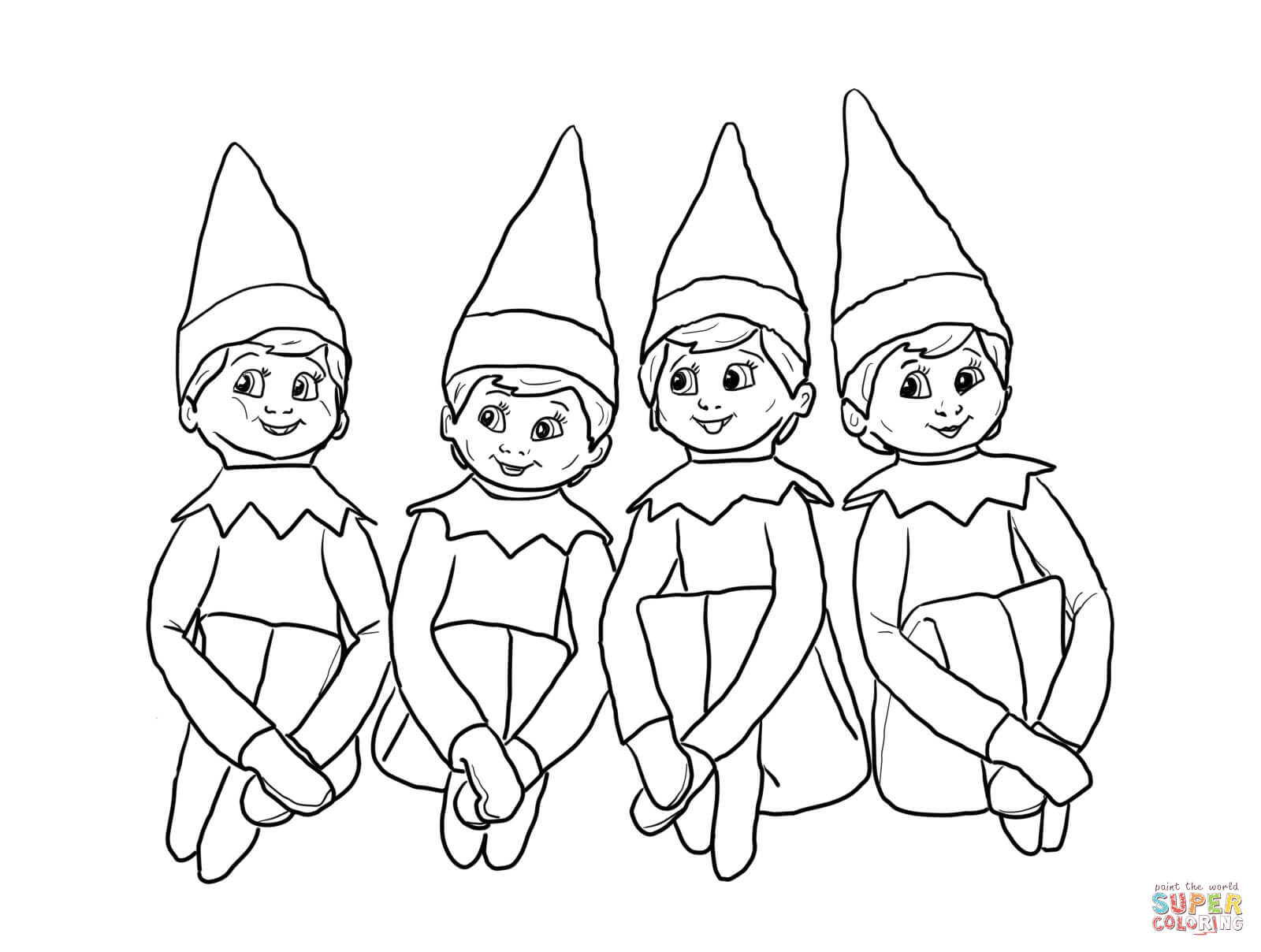 Coloring Pages: Elves On The Shelf Coloring Page Free Printable ...