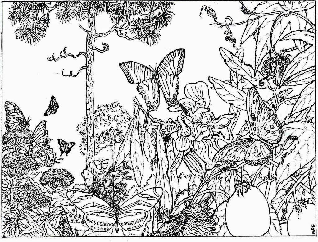 New Coloring Page: Nature Alive Forest | HD Coloring Pages For ...