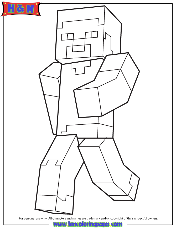 Printable Coloring Page Minecraft Steve Coloringpages2019