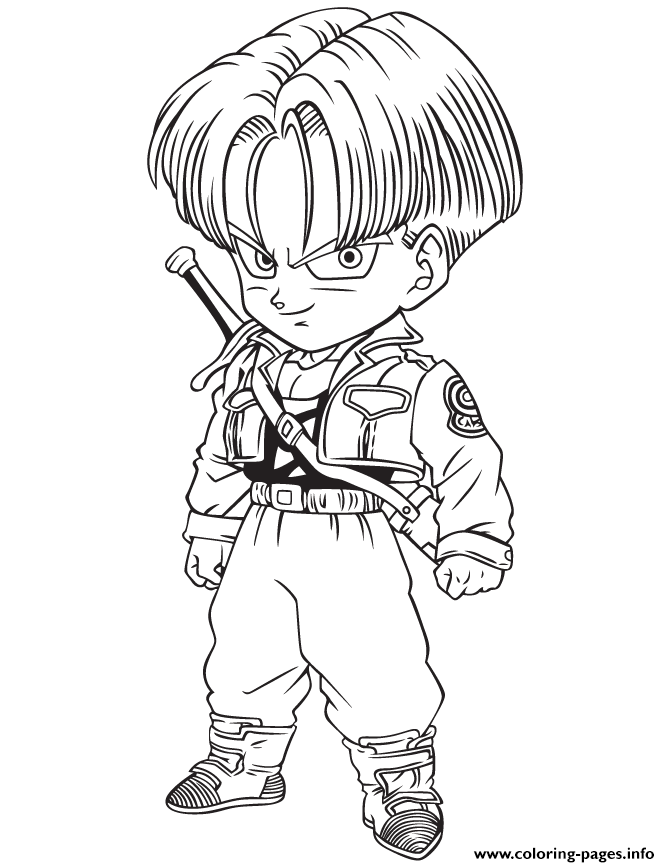 Print Dragon Ball Trunks Coloring Page Pages Gotenks