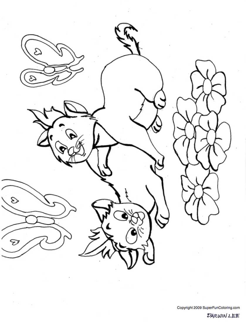 Puppy And Kitten Coloring Pages To Print - helpselfdiy