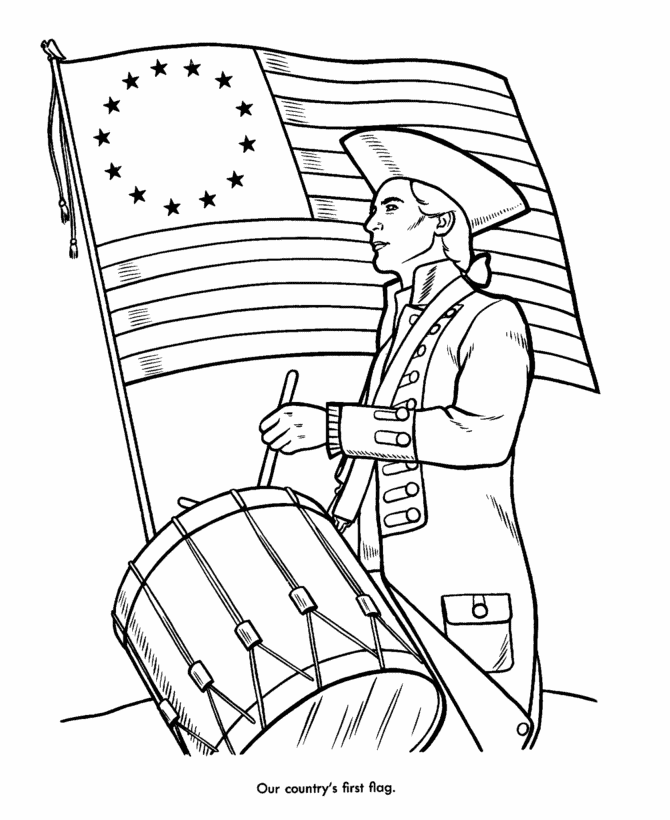 American Revolution Coloring Page Pages Kids Pdf
