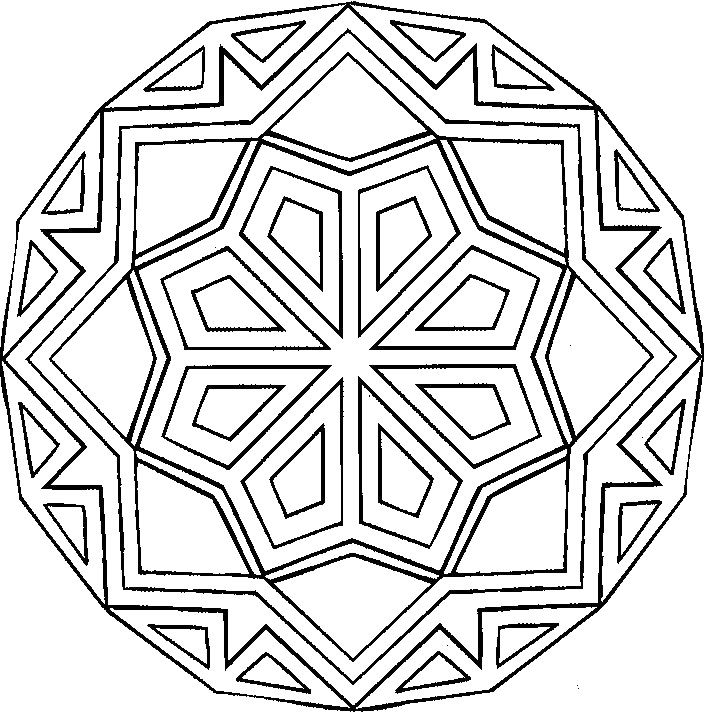 Crystal Mandala Coloring Pages | Geometric coloring pages, Mandala ...