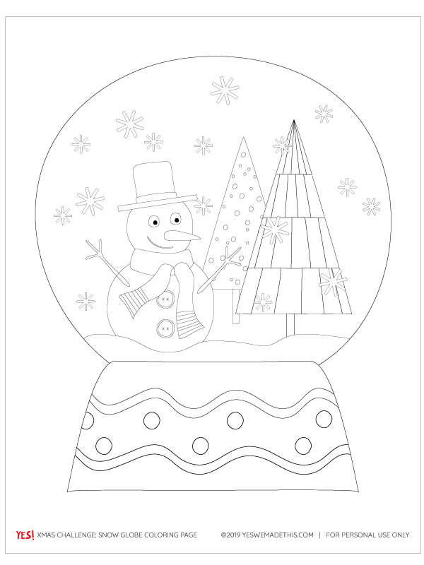 Snowglobe Coloring Page - PDF - YES! we made this