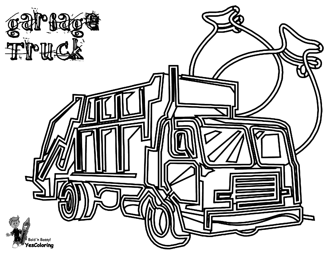 Garbage Truck to Print Coloring Pages - Garbage Truck Coloring Pages - Coloring  Pages For Kids And Adults