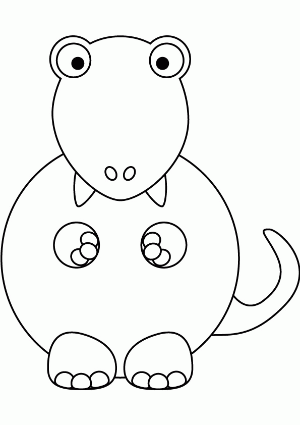 Cute T-rex Coloring Page - Coloring Home