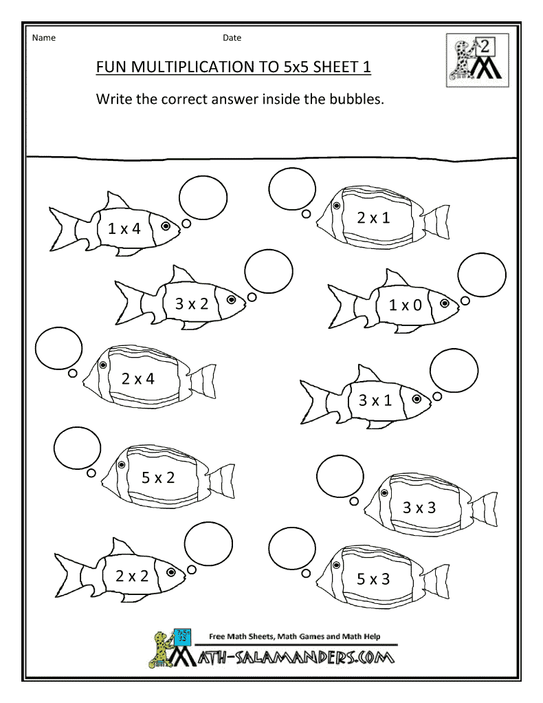 Free Multiplication Facts Coloring Worksheets