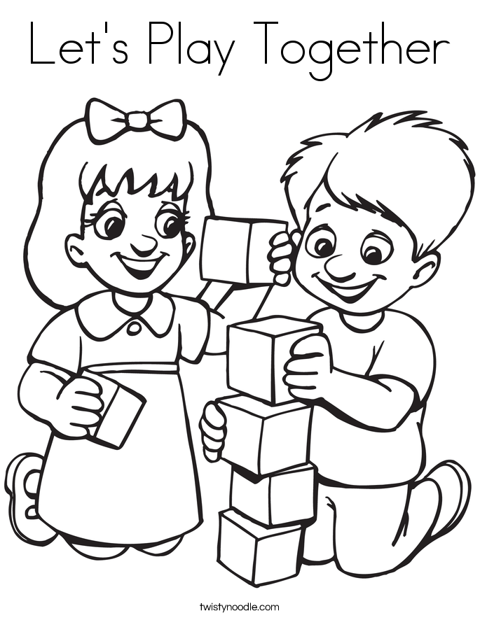 Let's Play Together Coloring Page - Twisty Noodle