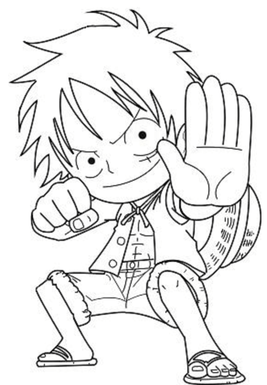 Chibi Luffy Coloring Page - Free Printable Coloring Pages for Kids