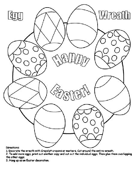 Easter Egg Wreath Coloring Page | crayola.com