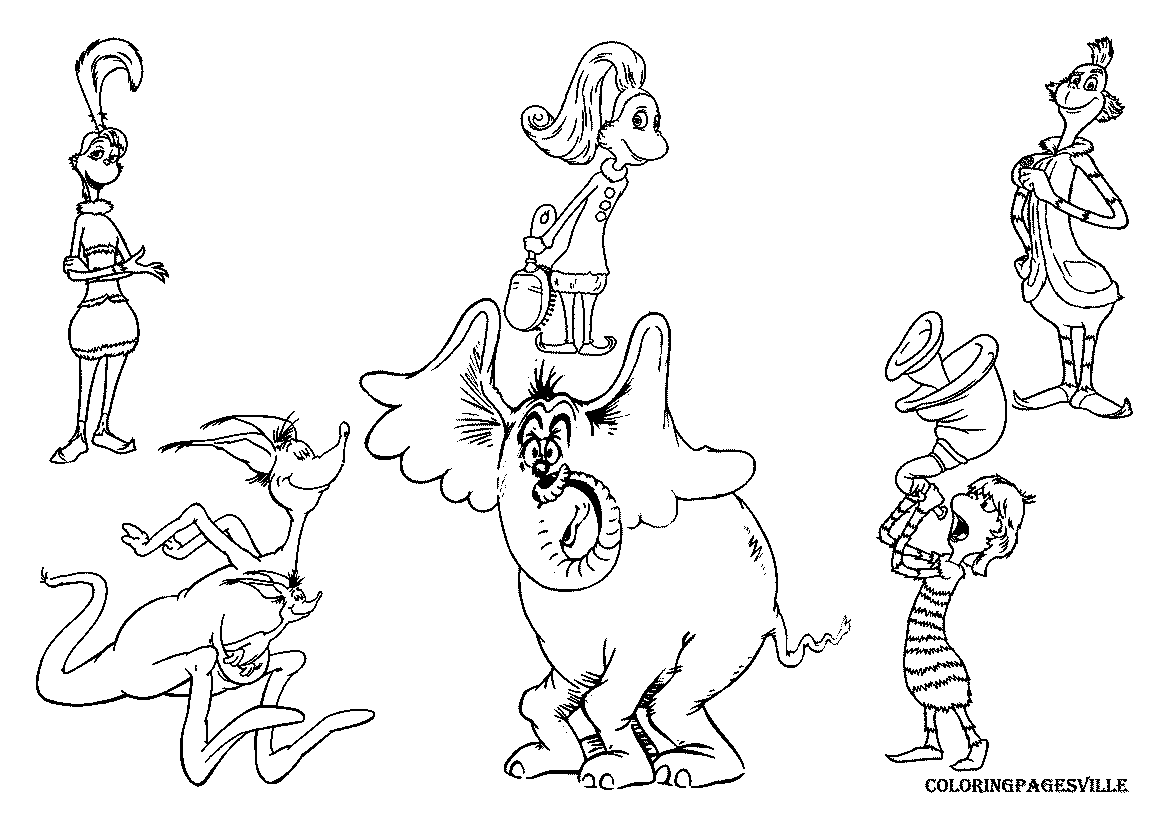 Whoville Characters Colouring Pages Colorine