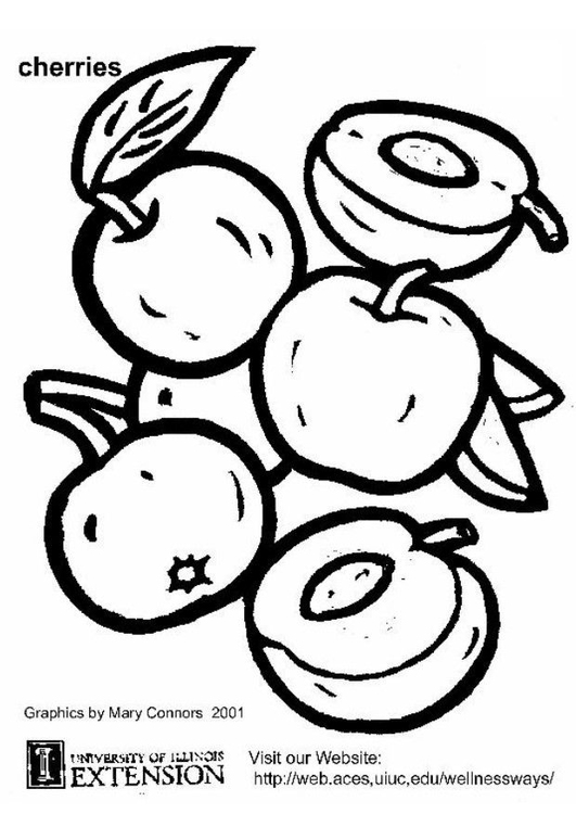 Coloring Page cherries - free printable coloring pages