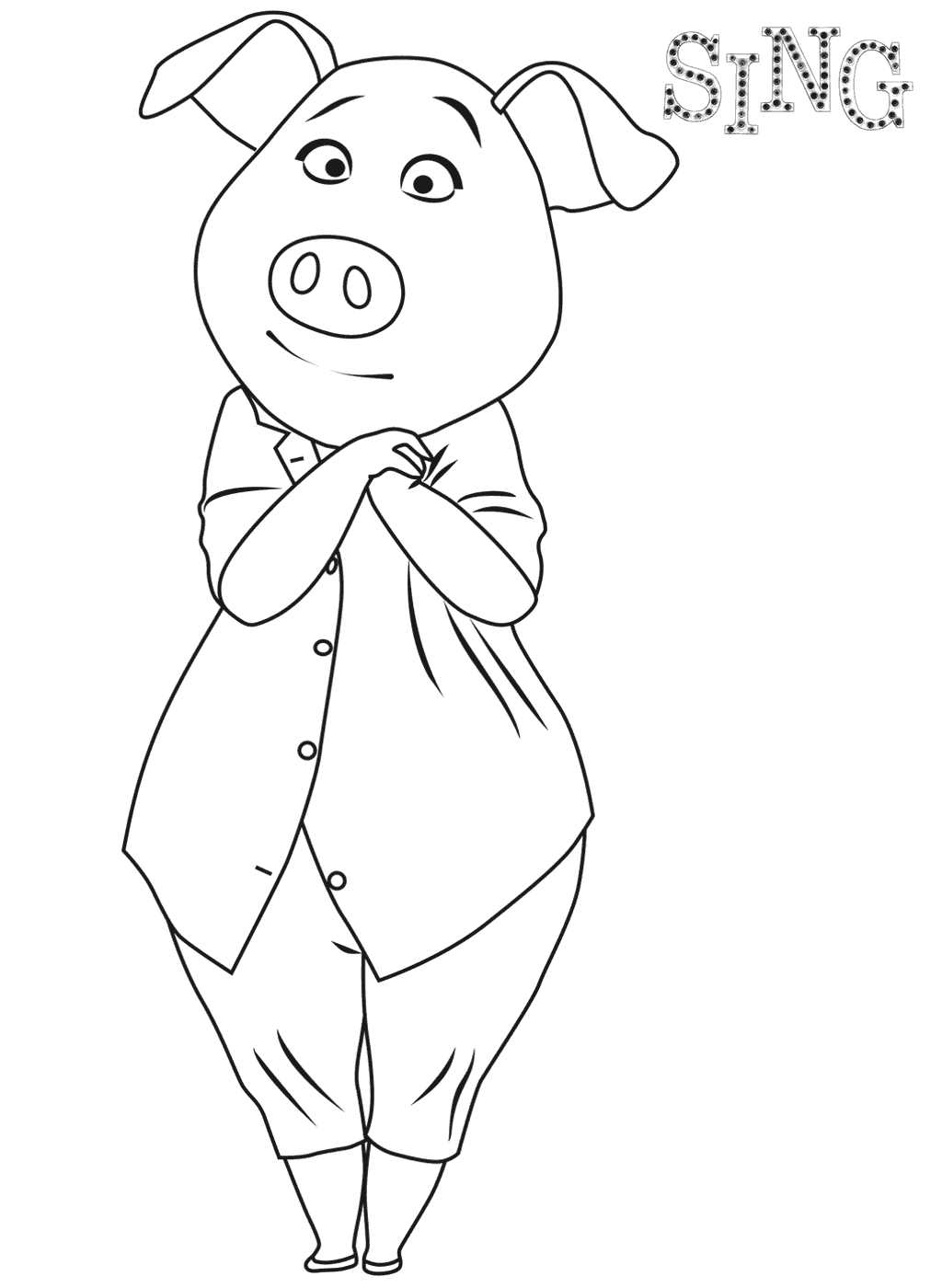 Pig Coloring Page - Coloring Home