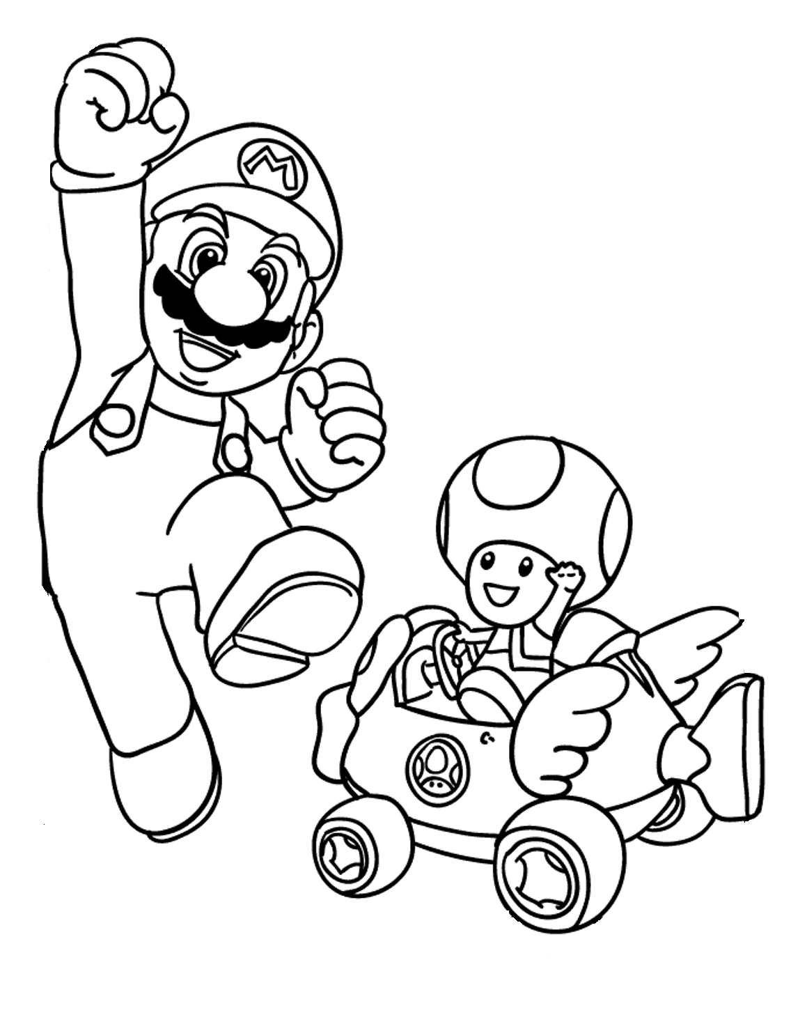 Mushroom And Mario Bros Coloring Pages | Cartoon Coloring Pages Of