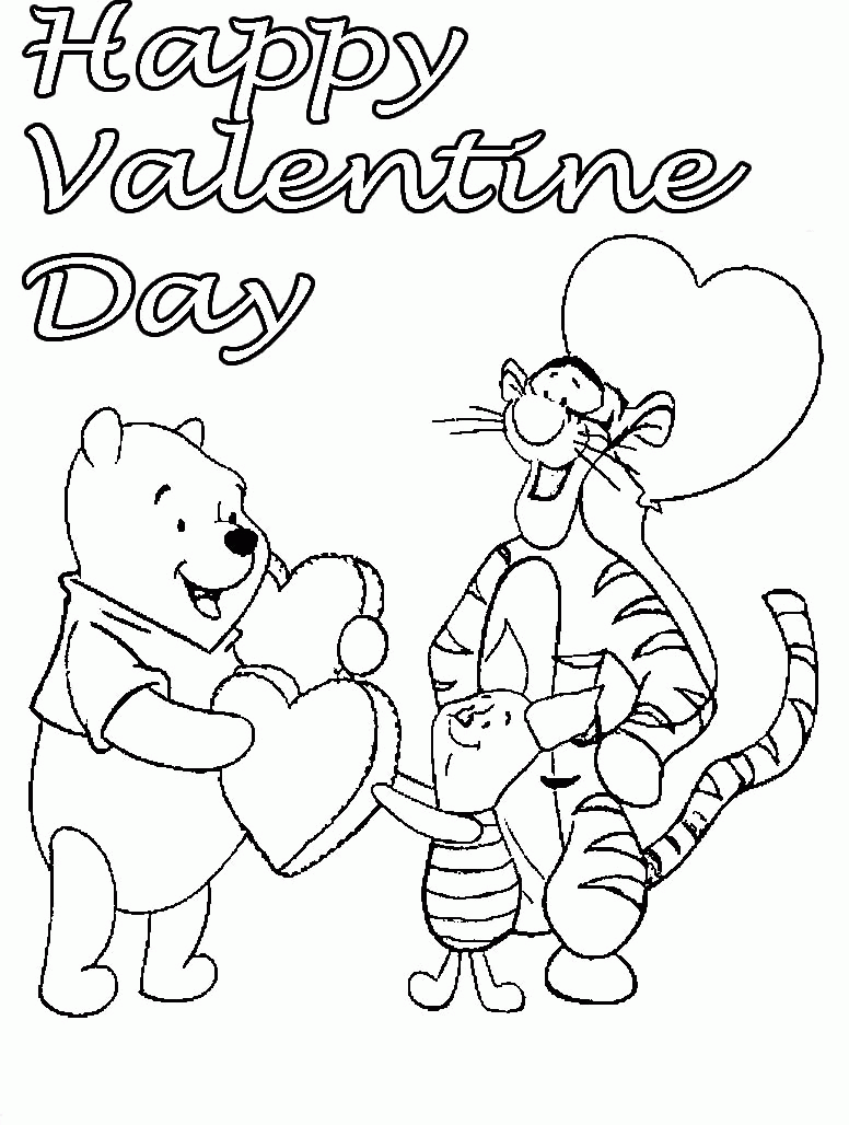 153 Cartoon Coloring Book Pages Valentines Day with Animal character
