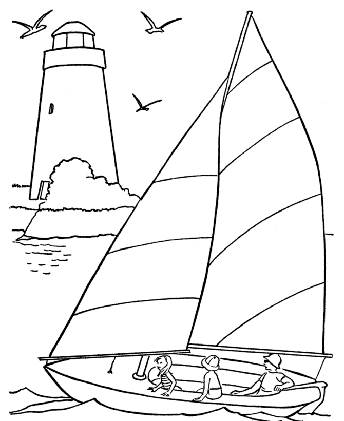 Boat Coloring Pages for Kids | Coloring