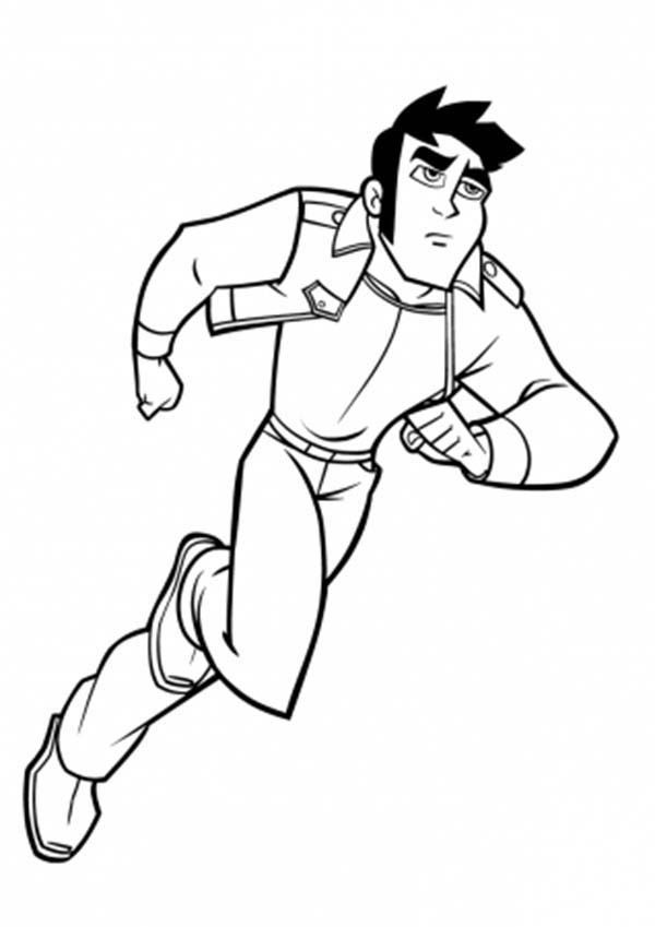 Xavier Chasing Enemy in Rox Coloring Pages | Best Place to Color