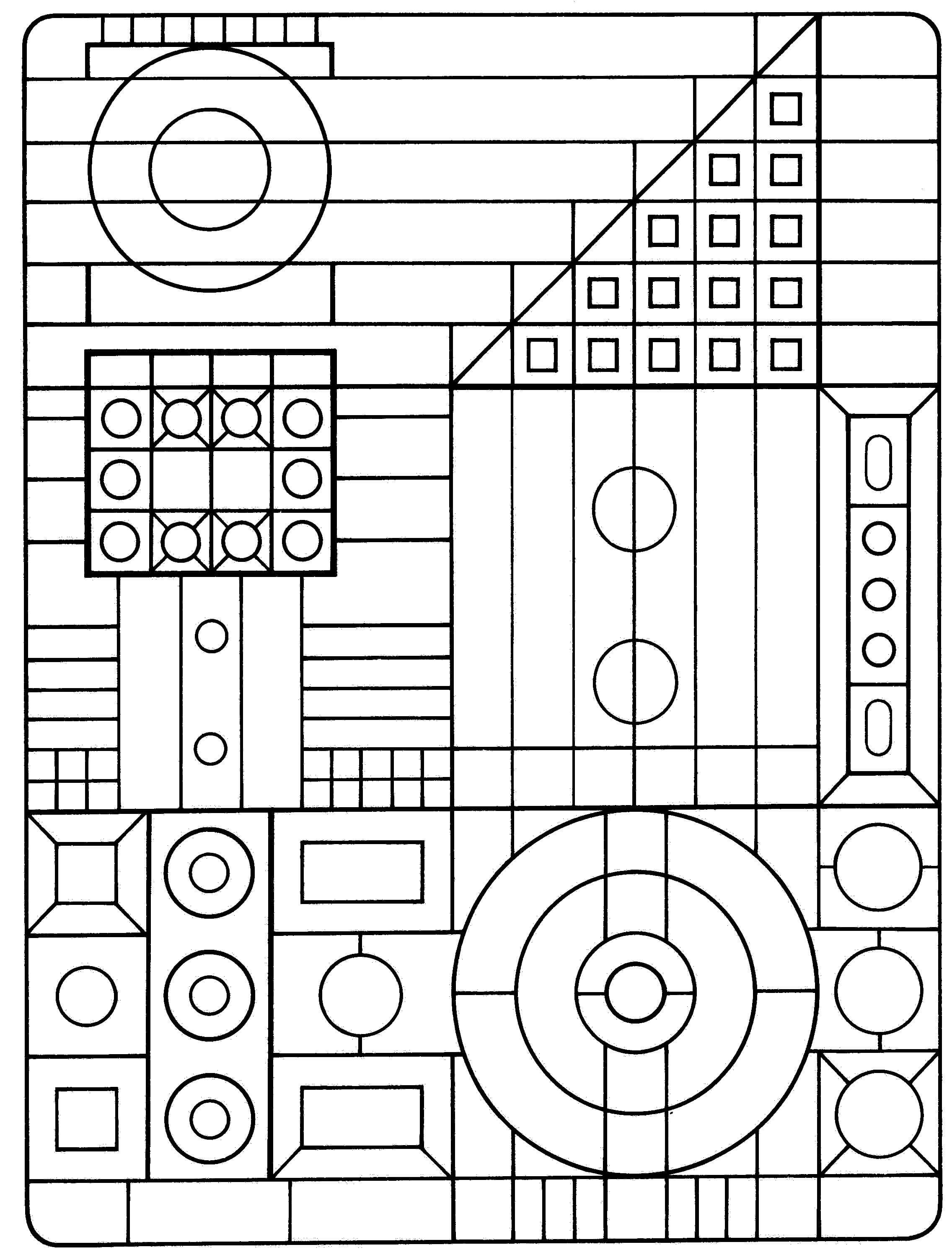 Abstract Shapes Coloring Pages Home Geometric Kids Max