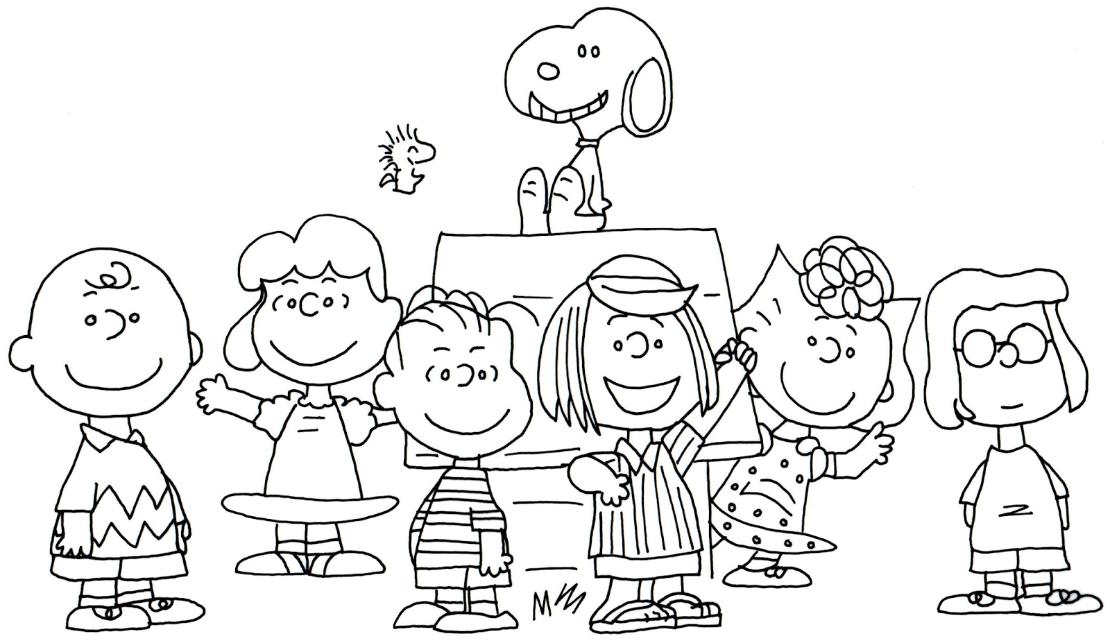 Charlie Brown And Snoopy Peanuts Coloring Page - Coloring Home1600 x 927