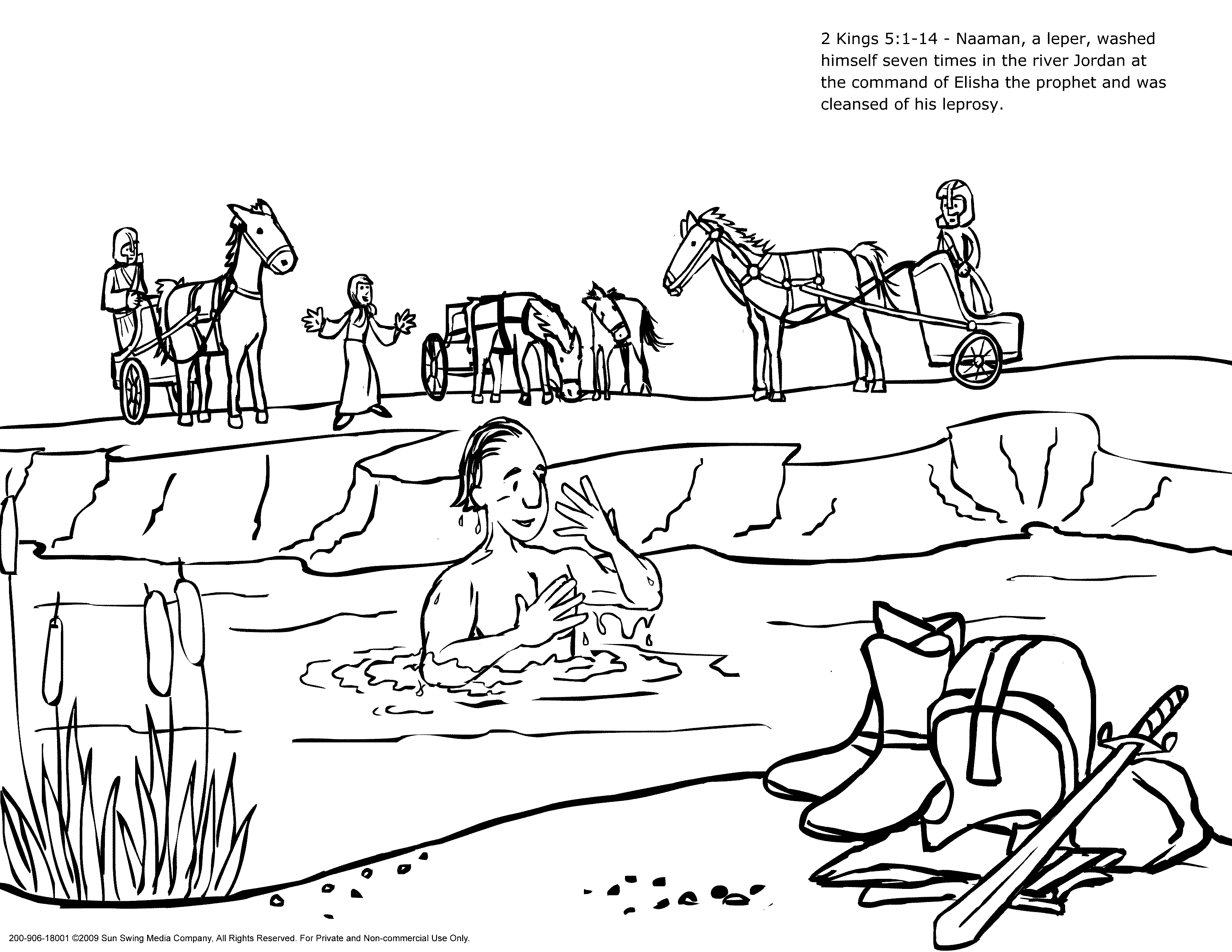 447 Animal Naaman Healed Of Leprosy Coloring Page 
