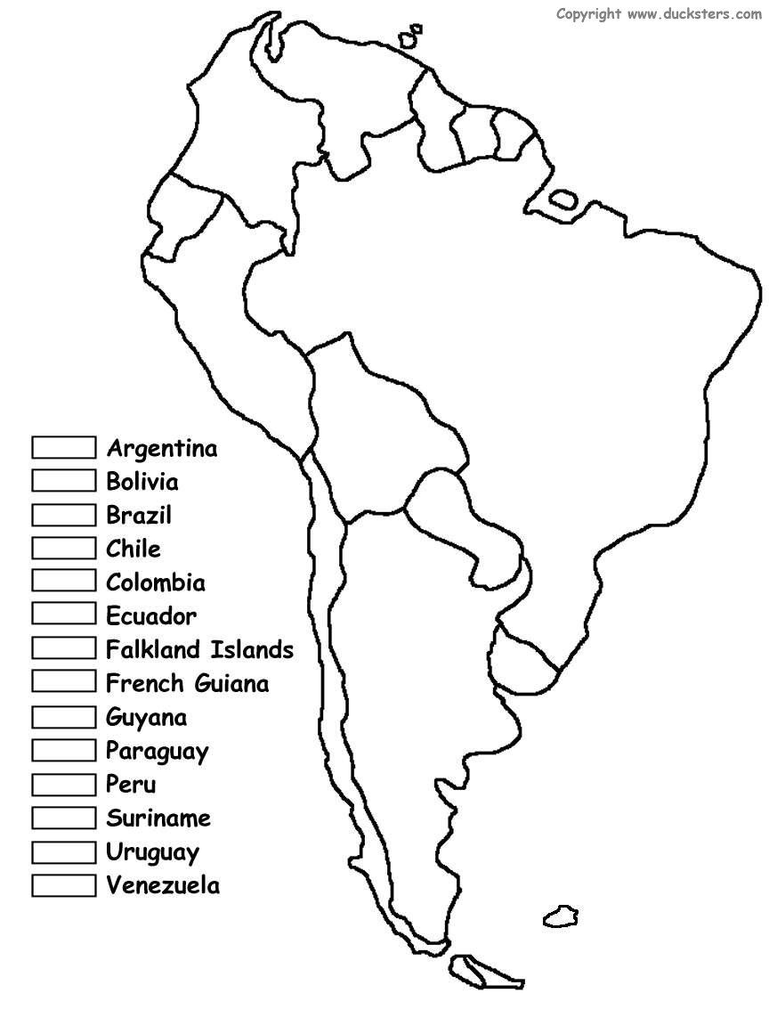 Colorir Mapa America Do Sul EDUCA