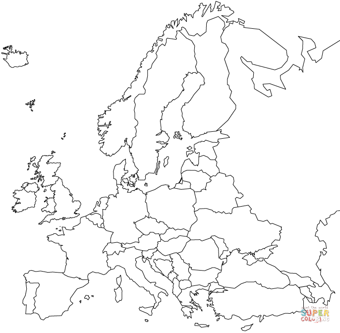 Europe Coloring Map Coloring Home