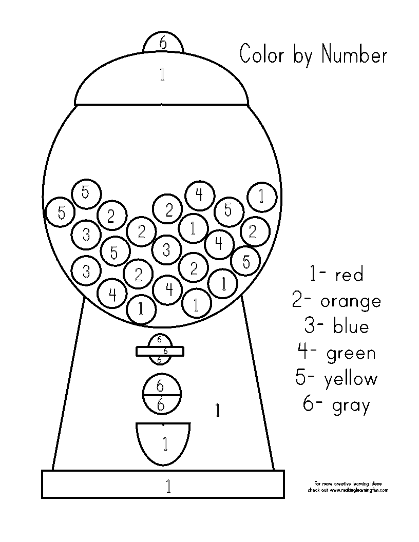 Empty gumball machine coloring pages