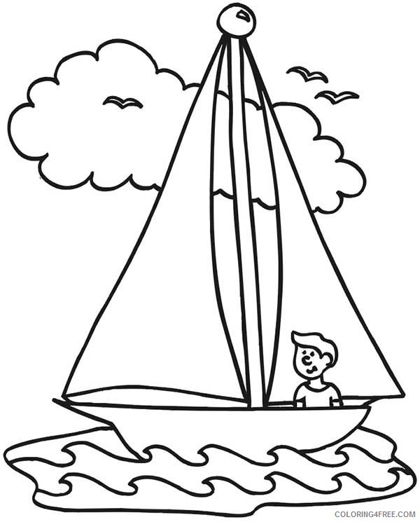 boat coloring pages sailboat with people Coloring4free - Coloring4Free.com